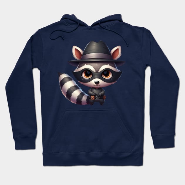 Cute Trash Thief Racoon Hoodie by Dmytro